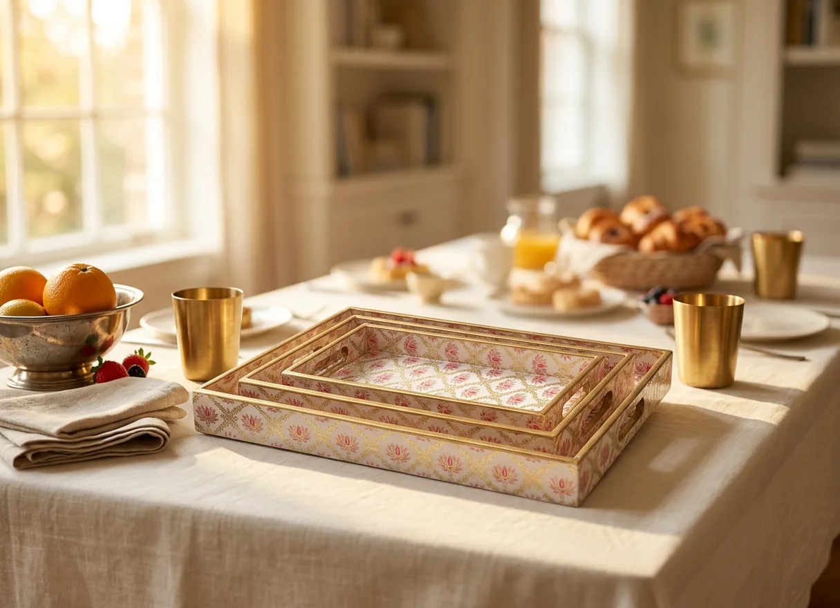 3 PC Tray Set 16x10" in Padma design