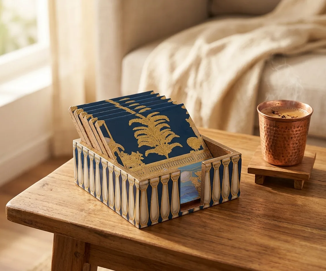 Coaster Set in Hansa Mahal design