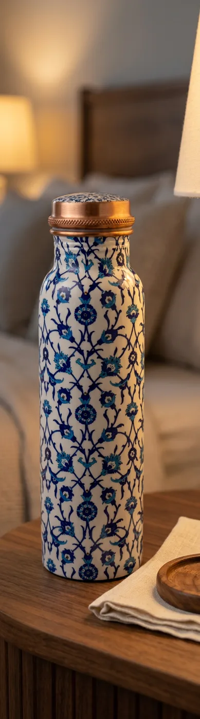 Copper Bottle (950ml) — Indigo Vine — Lifestyle 2