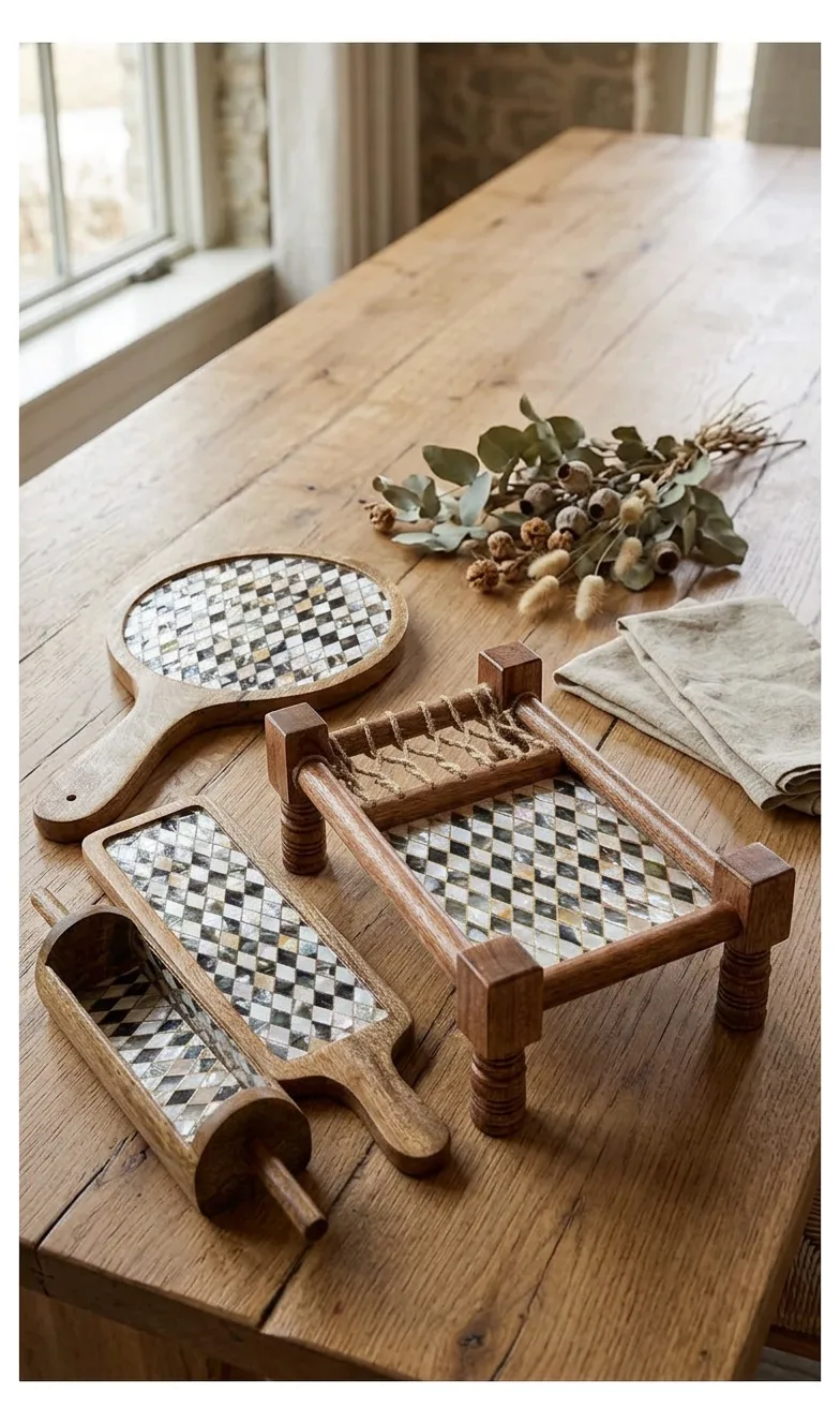 Khatiya Platter Set in Sadaf design