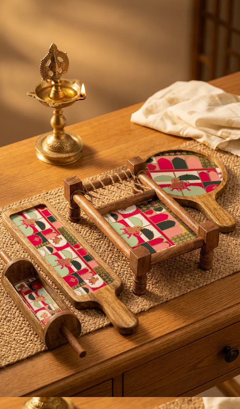 Khatiya Platter Set in Rangmahal design