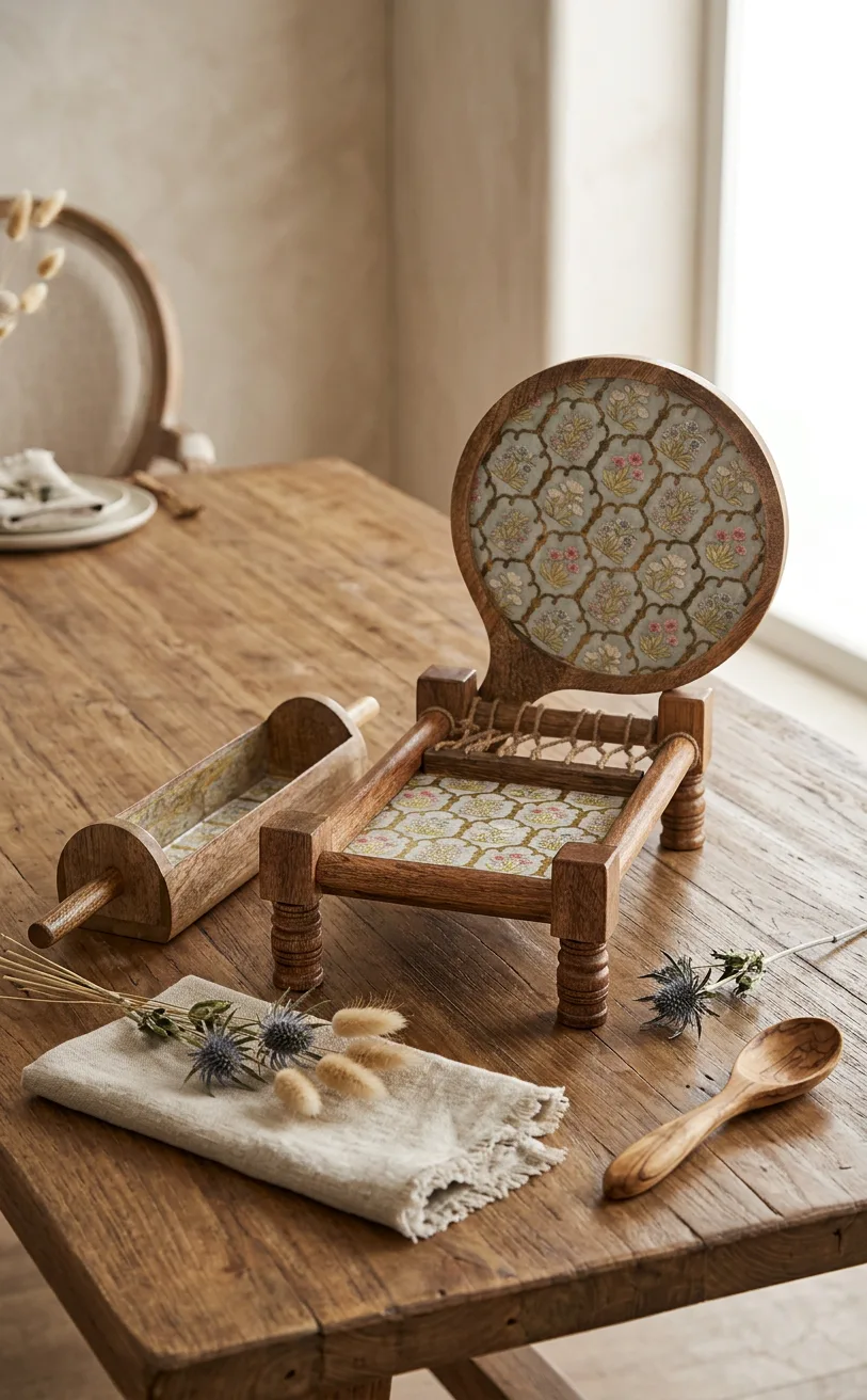 Khatiya Platter Set in Firozi design