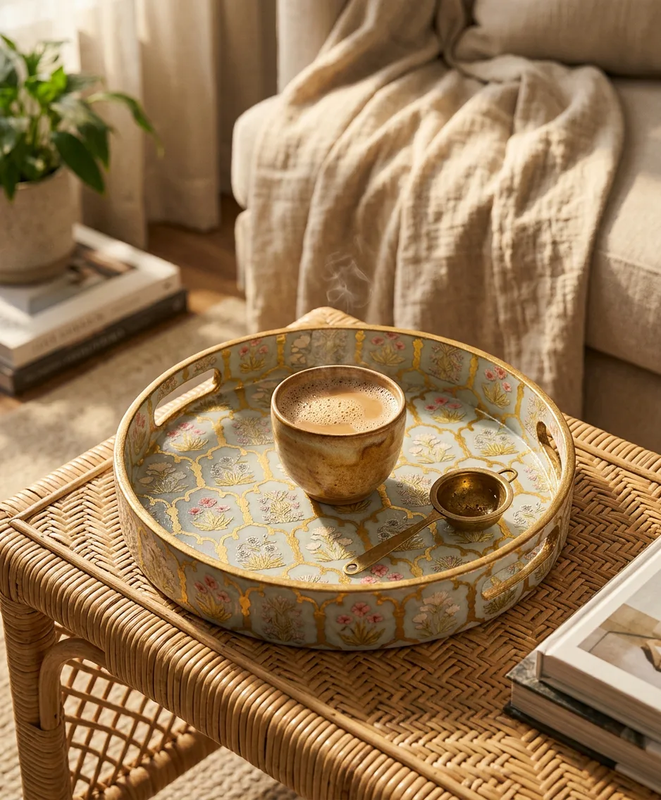 Round Trays (SL) 12" in Firozi design