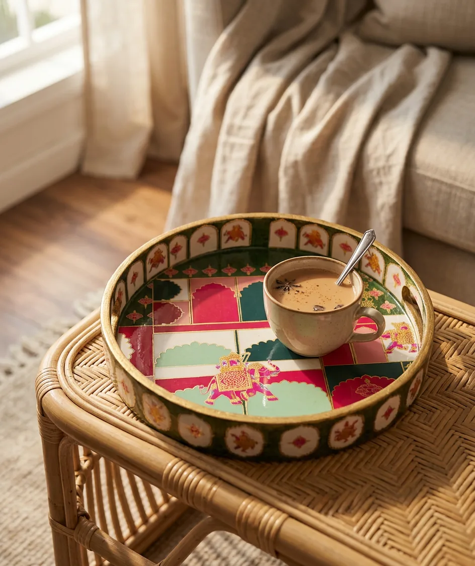 Round Trays (SL) 12" in Rangmahal design