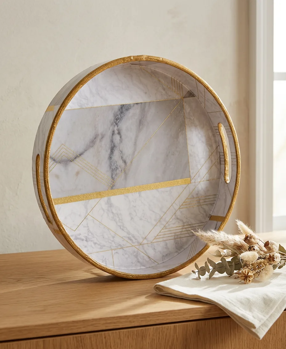 Round Trays (SL) 12" in Makrana design