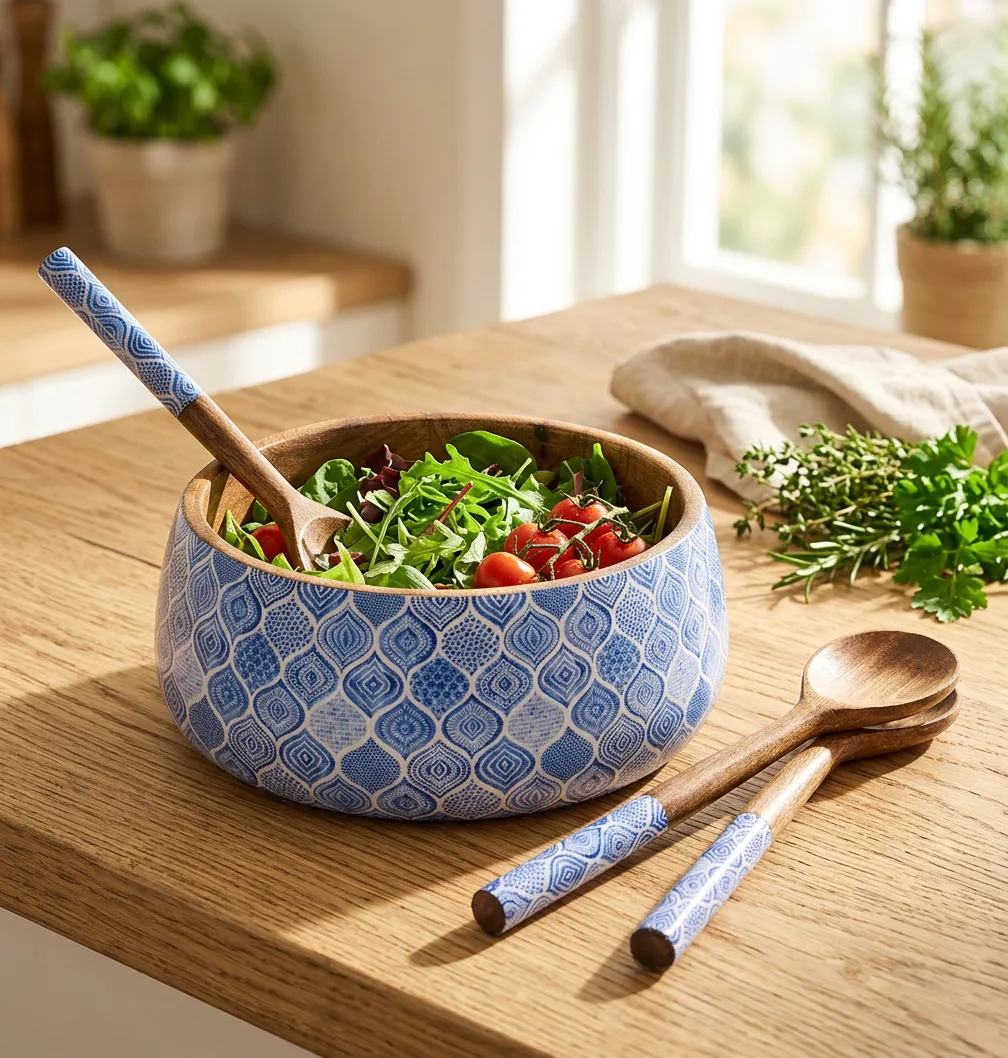 Salad Bowls in Azure Geometry design
