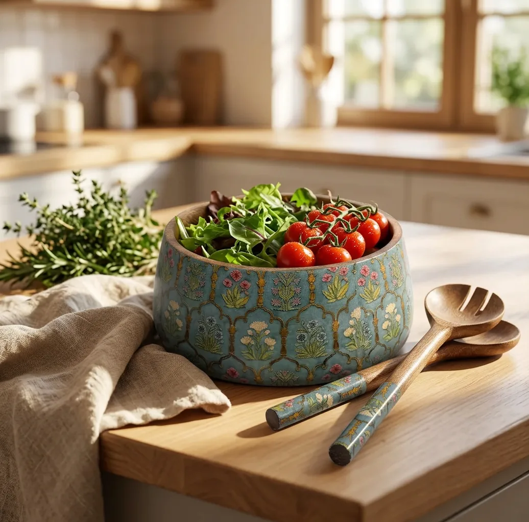 Salad Bowls in Botanical Trellis design