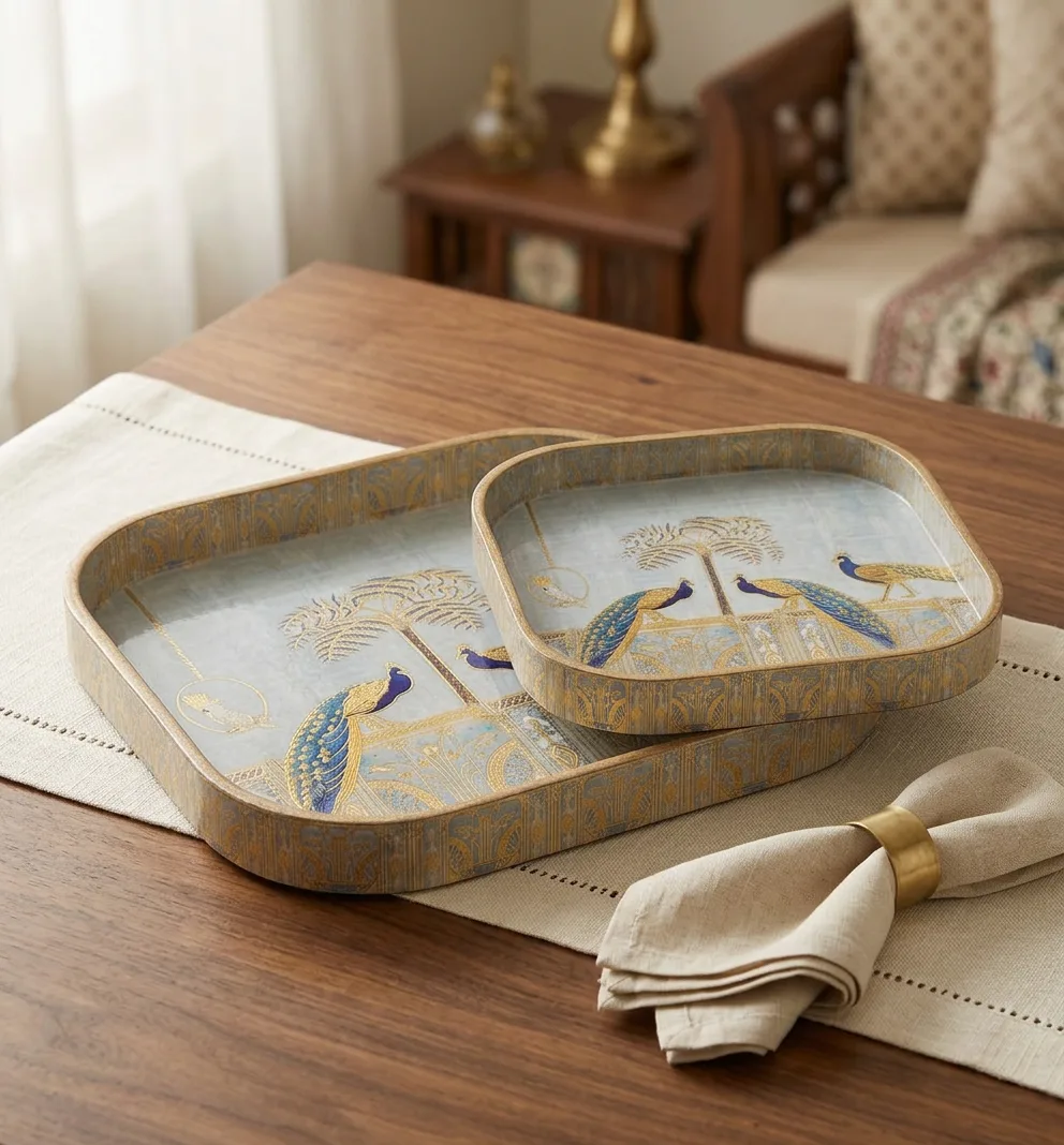 2 PC Tray Set (SMKG) — Mayura — Lifestyle 2