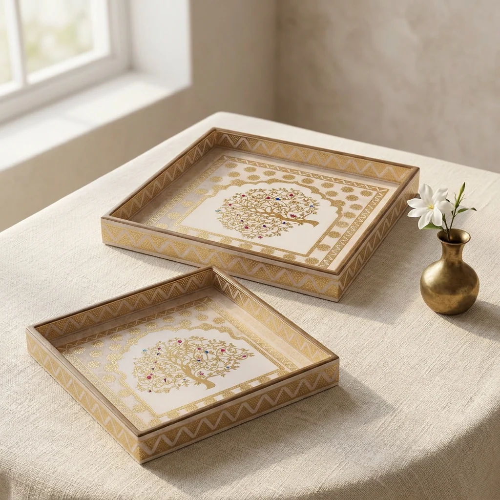 2 PC Tray Set (SMSQ) — Vriksha — Lifestyle 2